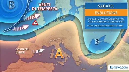 Meteo Sabato, sinottica europea