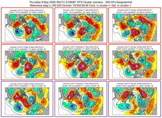 Meteo - Scenario cluster 16-18 maggio
