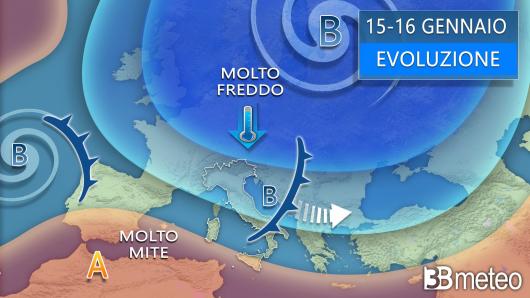 Meteo - Sinottica 15-16 gennaio