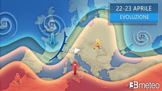 Meteo sinottica Europa 22-23 aprile