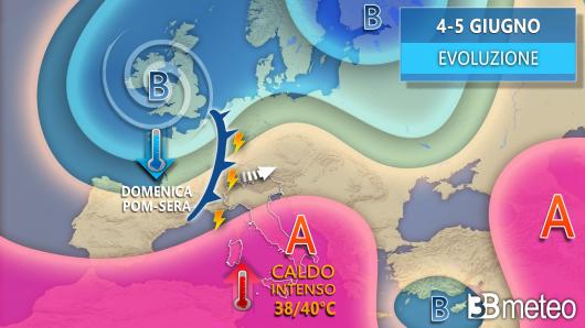Meteo sinottica Europa-Italia weekend 4-5 giugno