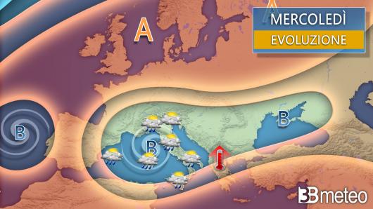 Meteo - Sinottica mercoledì