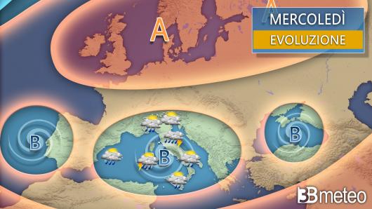 Meteo - Sinottica mercoledì