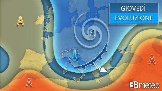Meteo sinottica per giovedì