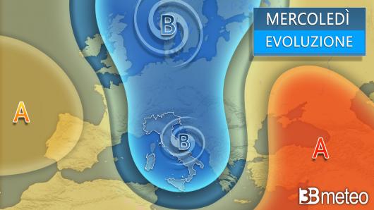Meteo - Sinottica per mercoledì