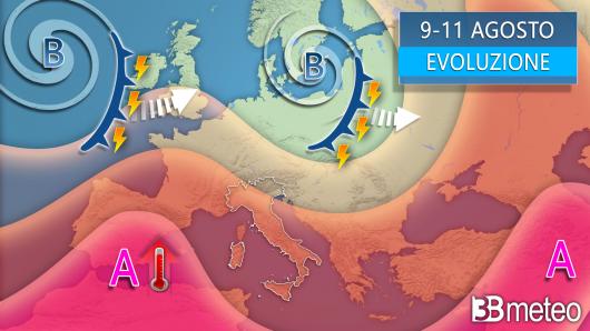 Meteo sinottica prossimi giorni fino a venerdì
