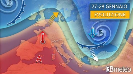 Meteo - Sinottica weekend 27-28 gennaio