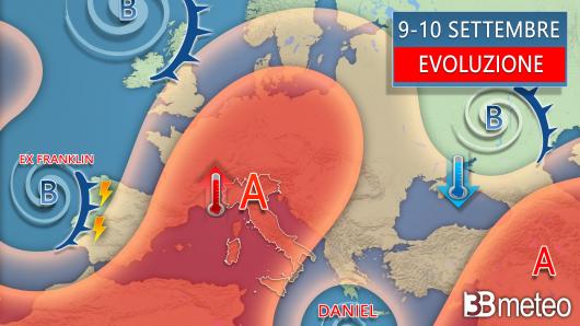 Meteo sinottica weekend 9-10 settembre