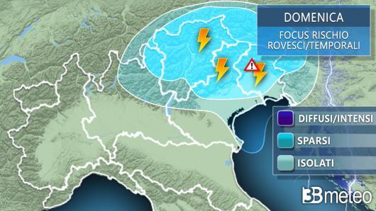 Meteo temporali domenica