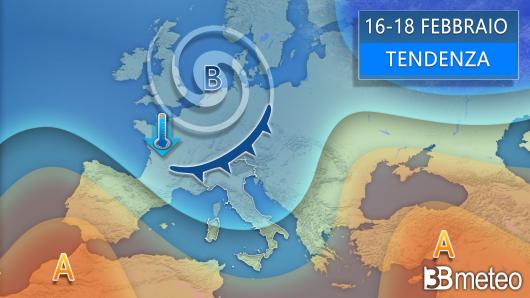 Meteo tendenza 16-18 febbraio
