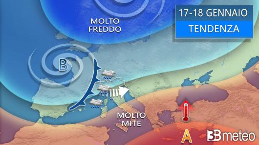 Meteo - Tendenza 17-18 gennaio