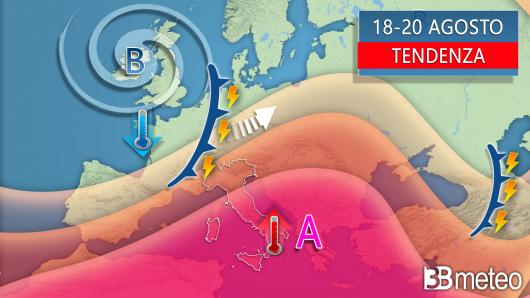 Meteo tendenza 18-20 agosto (da confermare)