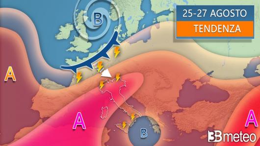 Meteo - Tendenza 25-27 agosto