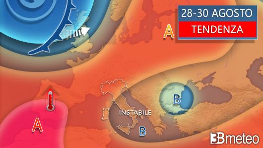 Meteo tendenza 28-30 agosto