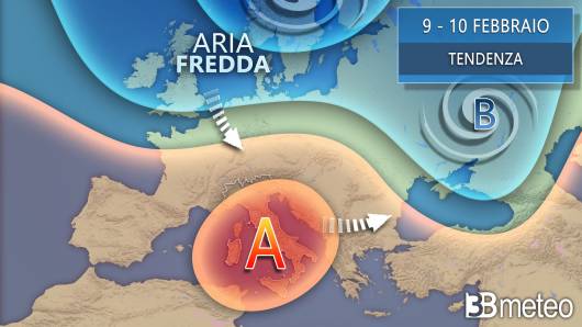 Meteo tendenza 9-10 febbraio, alta pressione, nebbie e inversioni termiche