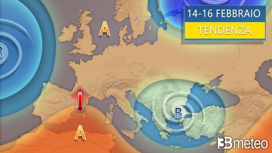 Meteo - Tendenza dal 14 al 16 febbraio