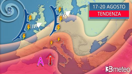 Meteo -Tendenza dopo Ferragosto, fino al 20