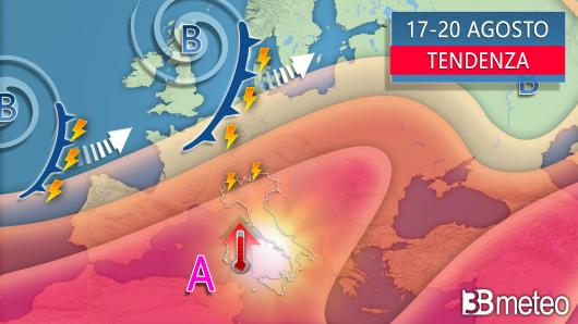 Meteo - Tendenza dopo Ferragosto fino al 20 agosto