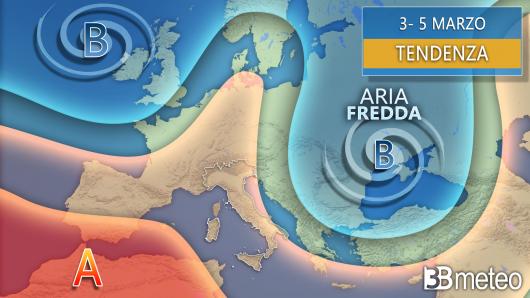 Meteo tendenza dopo Martedì grasso tra 3 e 5 marzo