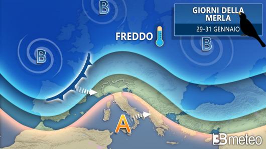 Meteo tendenza giorni della Merla