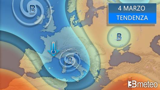 Meteo tendenza lunedì 4 marzo