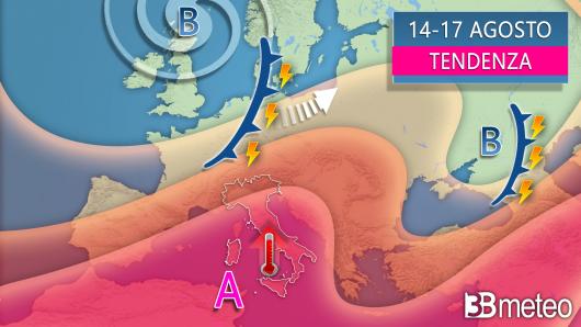 Meteo tendenza per il periodo di Ferragosto 2023