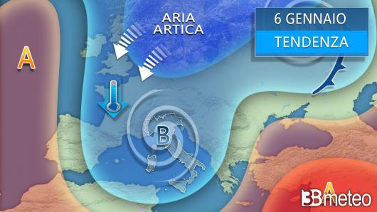 Meteo - Tendenza per la giornata del 6 gennaio (Epifania)