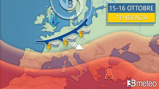 Meteo tendenza per metà mese (15-16 ottobre)