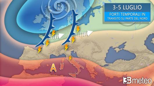 Meteo tendenza periodo 3-5 luglio