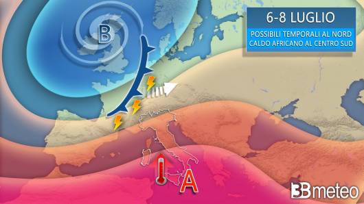 Meteo tendenza periodo 6-8 luglio