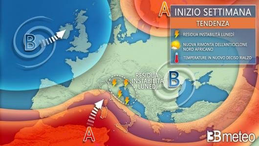 Meteo tendenza prossima settimana 