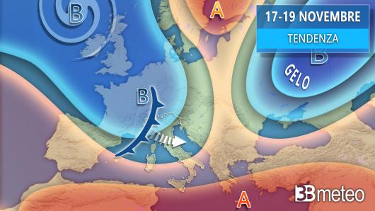 Meteo, tendenza seconda parte della settimana
