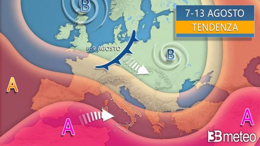Meteo tendenza seconda settimana di agosto