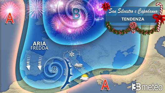Meteo tendenza sinottica San Silvestro e Capodanno