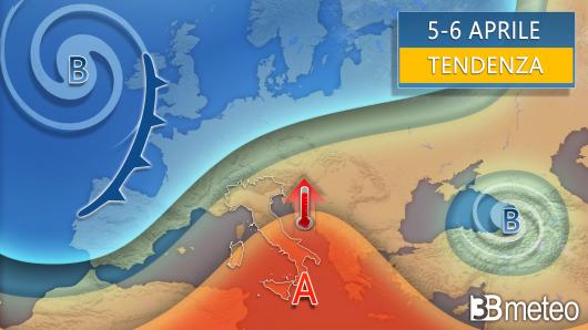 Meteo tendenza tra 5 e 6 aprile