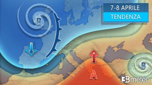 Meteo tendenza tra 7 e 8 aprile