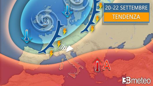 Meteo tendenza tra il 20 e il 22 settembre