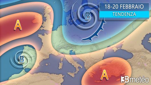 Meteo - Tendenza weekend 18-19 e inizio ultima decade di febbraio