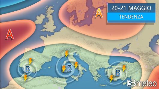 Meteo tendenza weekend 20-21 maggio