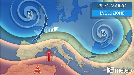 Meteo ultimo giorni del mese 29, 30 e 31 marzo