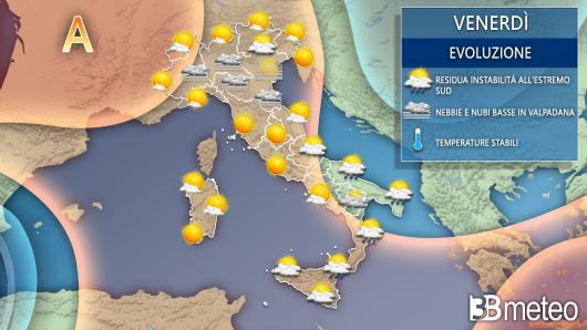 Meteo venerdì 19 novembre