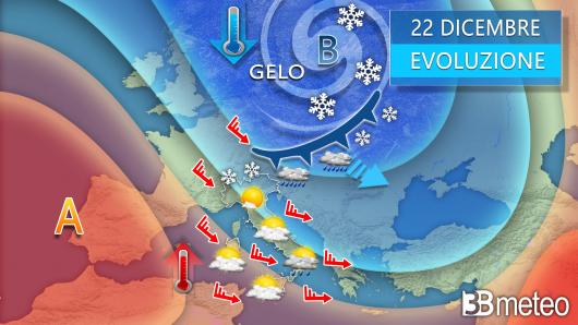 Meteo venerdì 22 dicembre