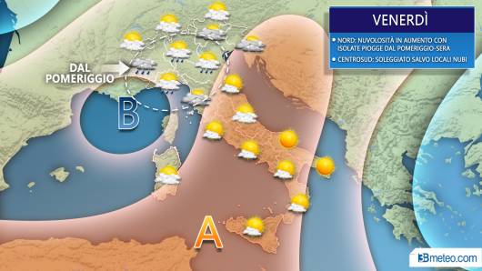 Meteo venerdì