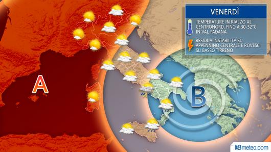 Meteo venerdì