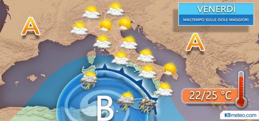 Meteo venerdì