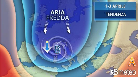 Meteo venerdì e weekend, vortice freddo con pioggia, neve e vento forte sull'Italia