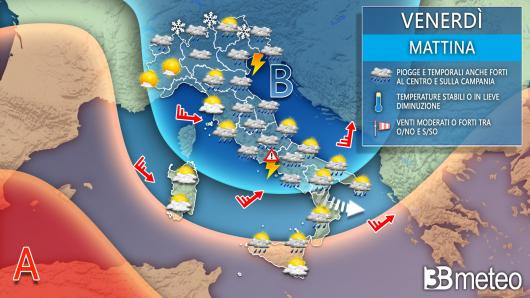 Meteo venerdì mattina