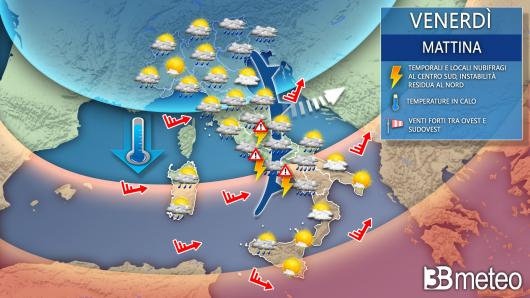 Meteo venerdì mattina