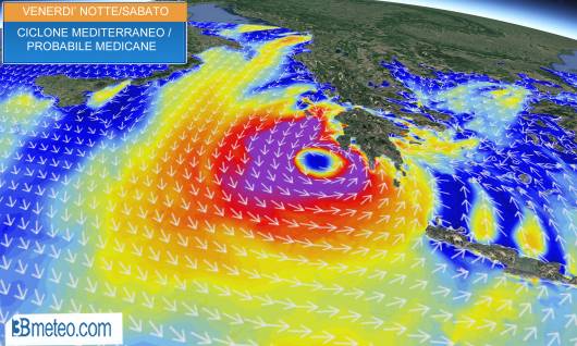 Meteo: venerdì notte/sabato probabile landfall sulla Grecia