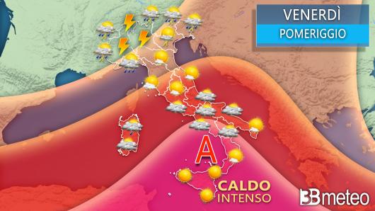Meteo venerdì prossime ore